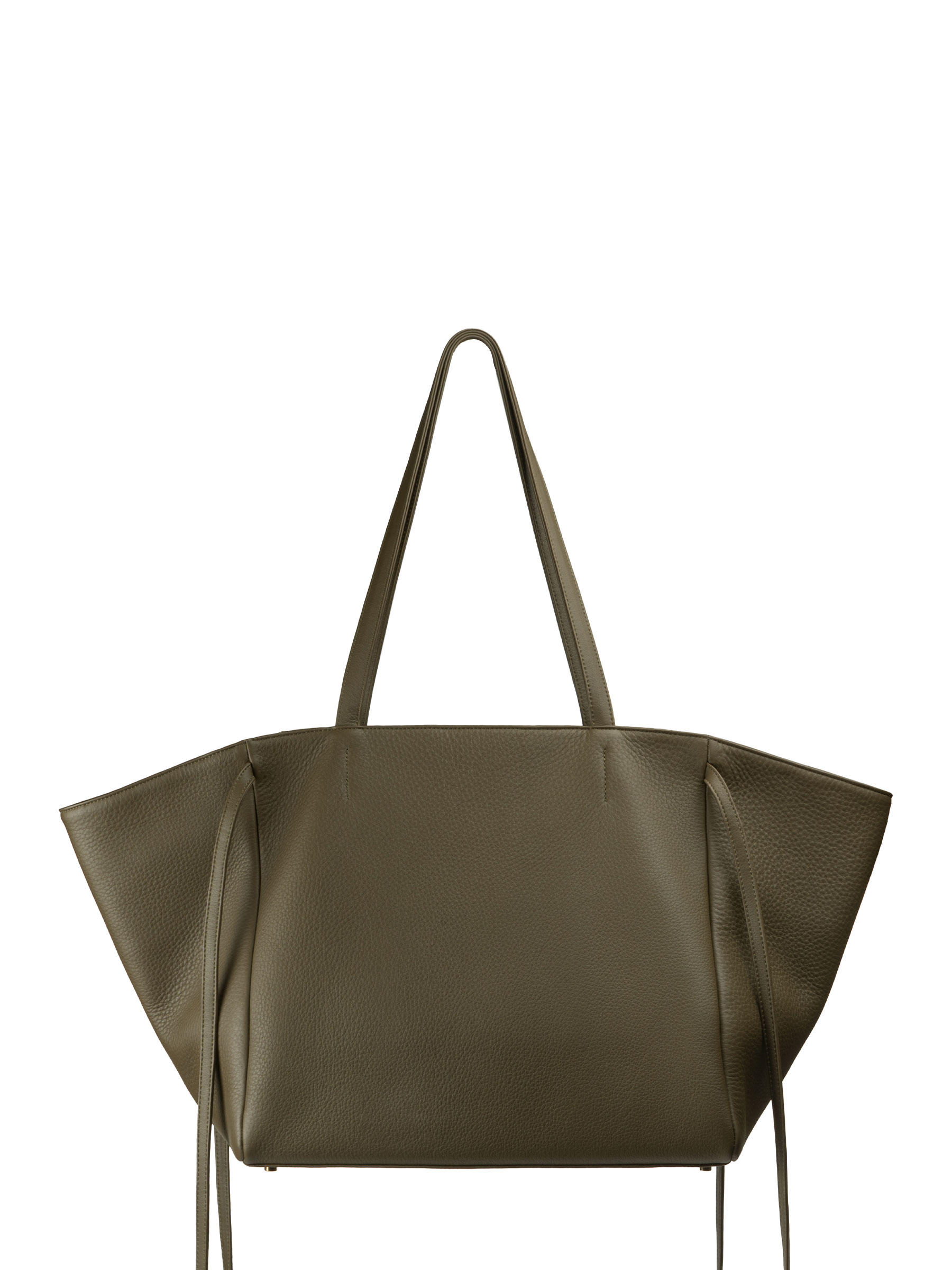 RENEE shoulder bag in khaki green calfskin leather | TSATSAS
