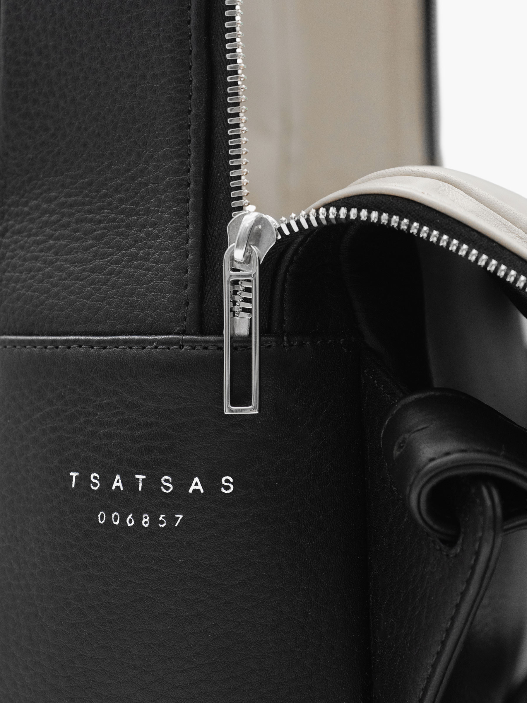 BACK-PACK — backpack in black calfskin leather | TSATSAS and David Chipperfield