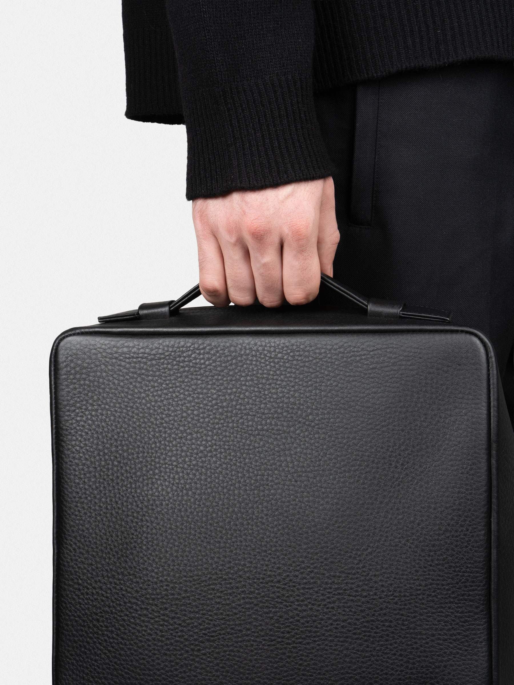 BACK-PACK — backpack in black calfskin leather | TSATSAS and David Chipperfield