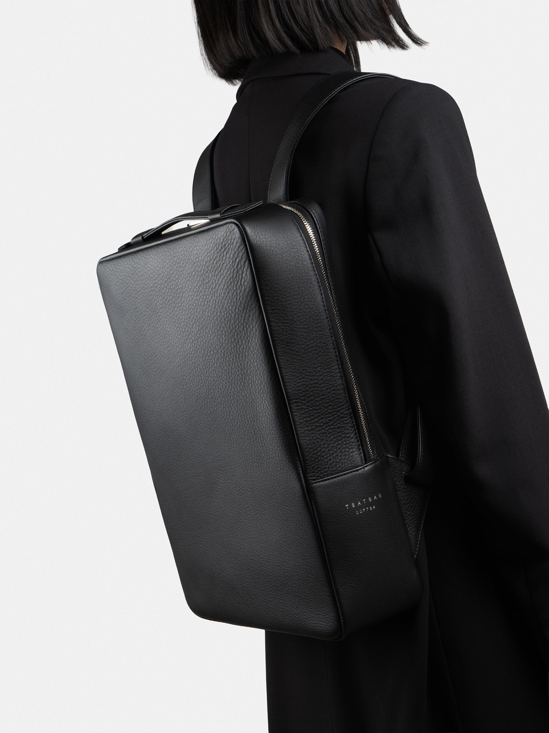 BACK-PACK — backpack in black calfskin leather | TSATSAS and David Chipperfield