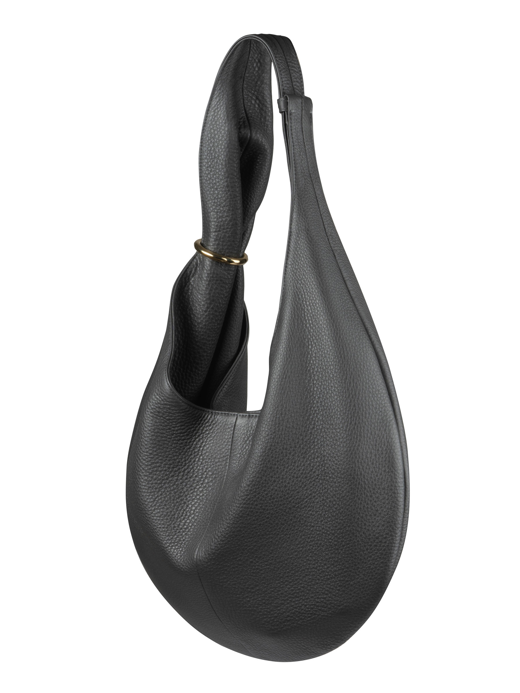 HALO shoulder bag in graphite grey calfskin leather | TSATSAS