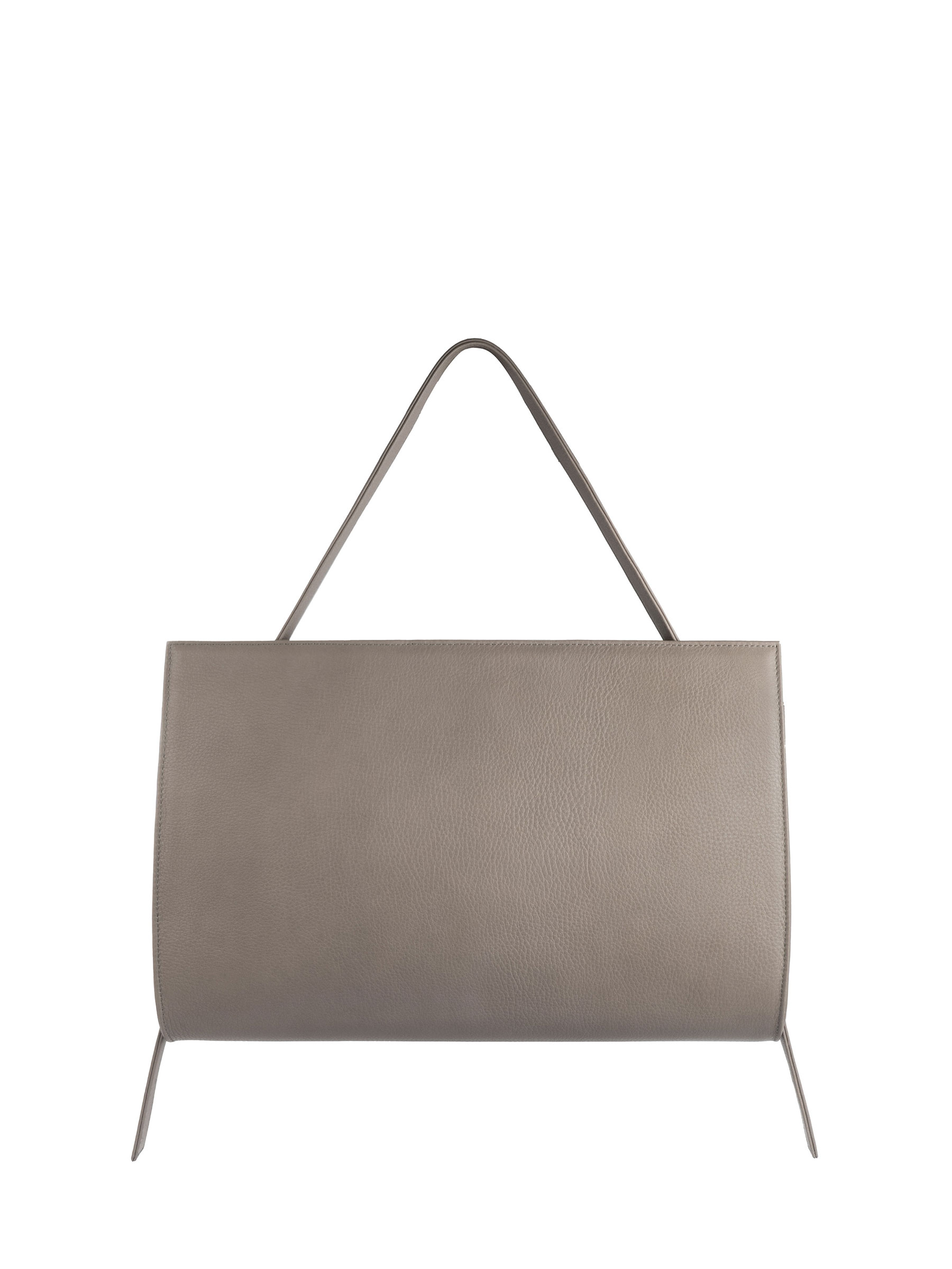 BASIL shoulder bag in grey calfskin leather | TSATSAS